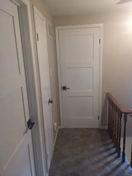 white interior door install