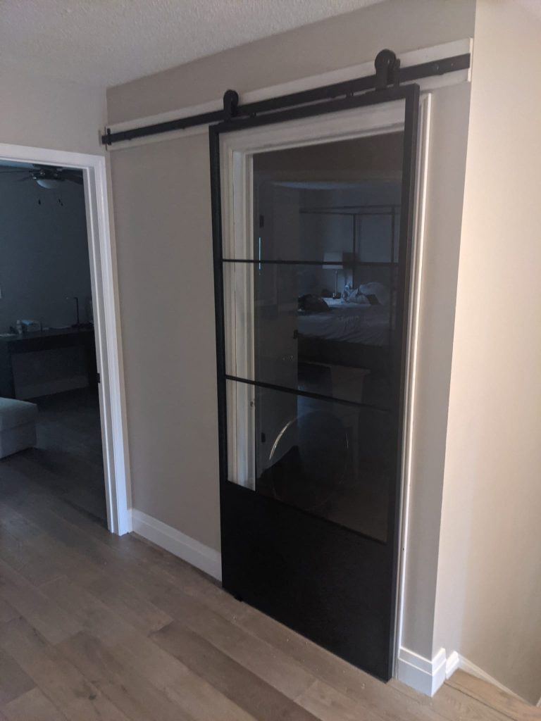 black custom closet door