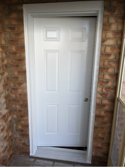 white entry door