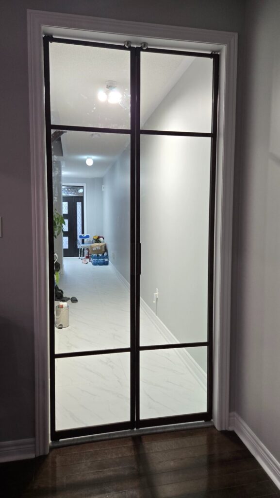 interior glass door installation
