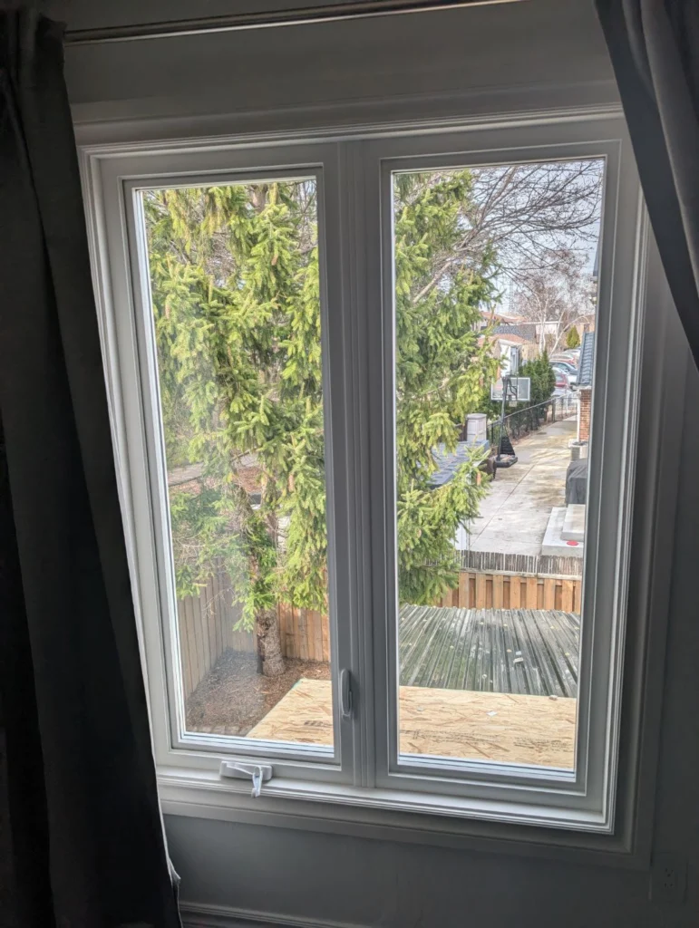vinyl window installation completed