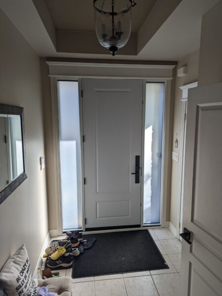 white entry door privacy glass insert